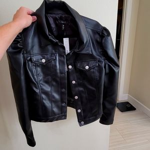 Puff Sleeve Moto Jacket